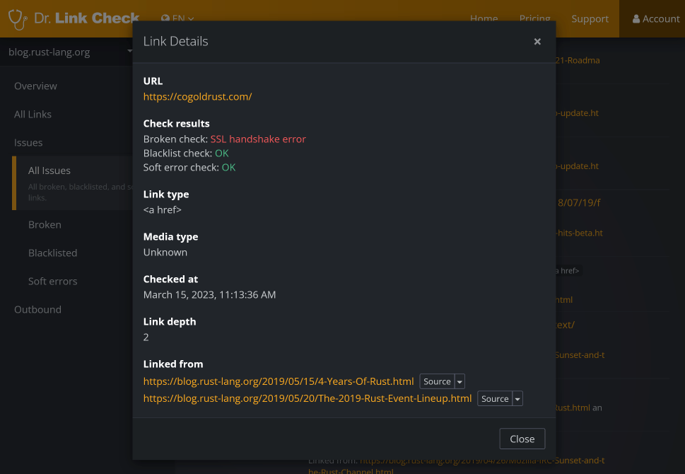 broken link checker